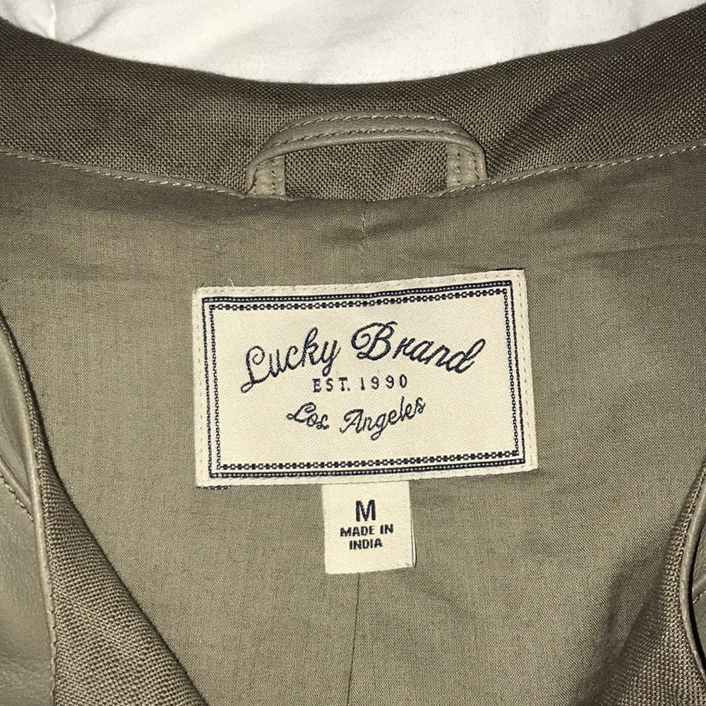 LUCKY BRAND LEATHER paneled jacket